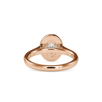 Tiara Halo Diamond Stone Ring Rose gold