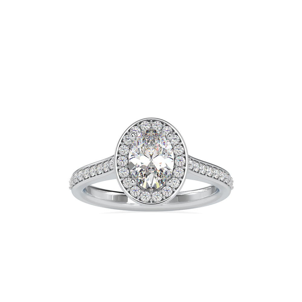 Tiara Halo Diamond Stone Ring White gold