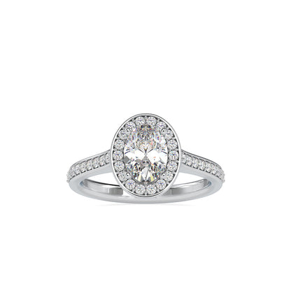 Tiara Halo Diamond Stone Ring White gold