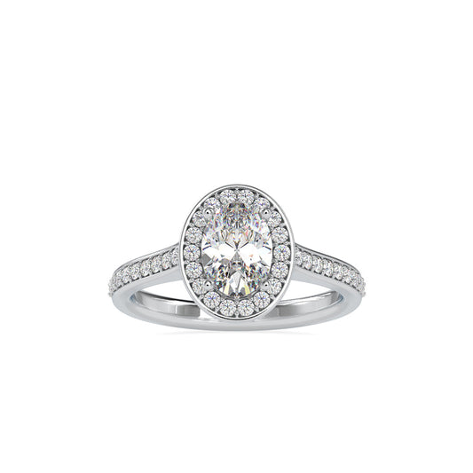 Tiara Halo Diamond Stone Ring White gold