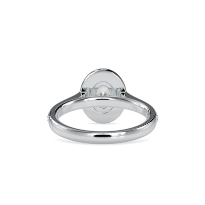 Tiara Halo Diamond Stone Ring Platinum