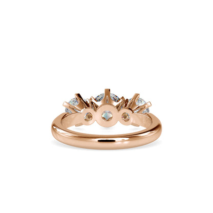 Hoary Three Stone Diamond Ring Rose gold