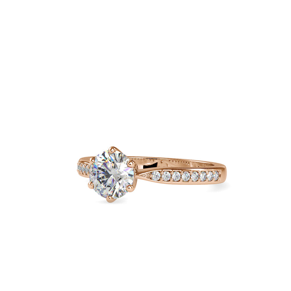 Palatial Stone Diamond Ring Rose gold