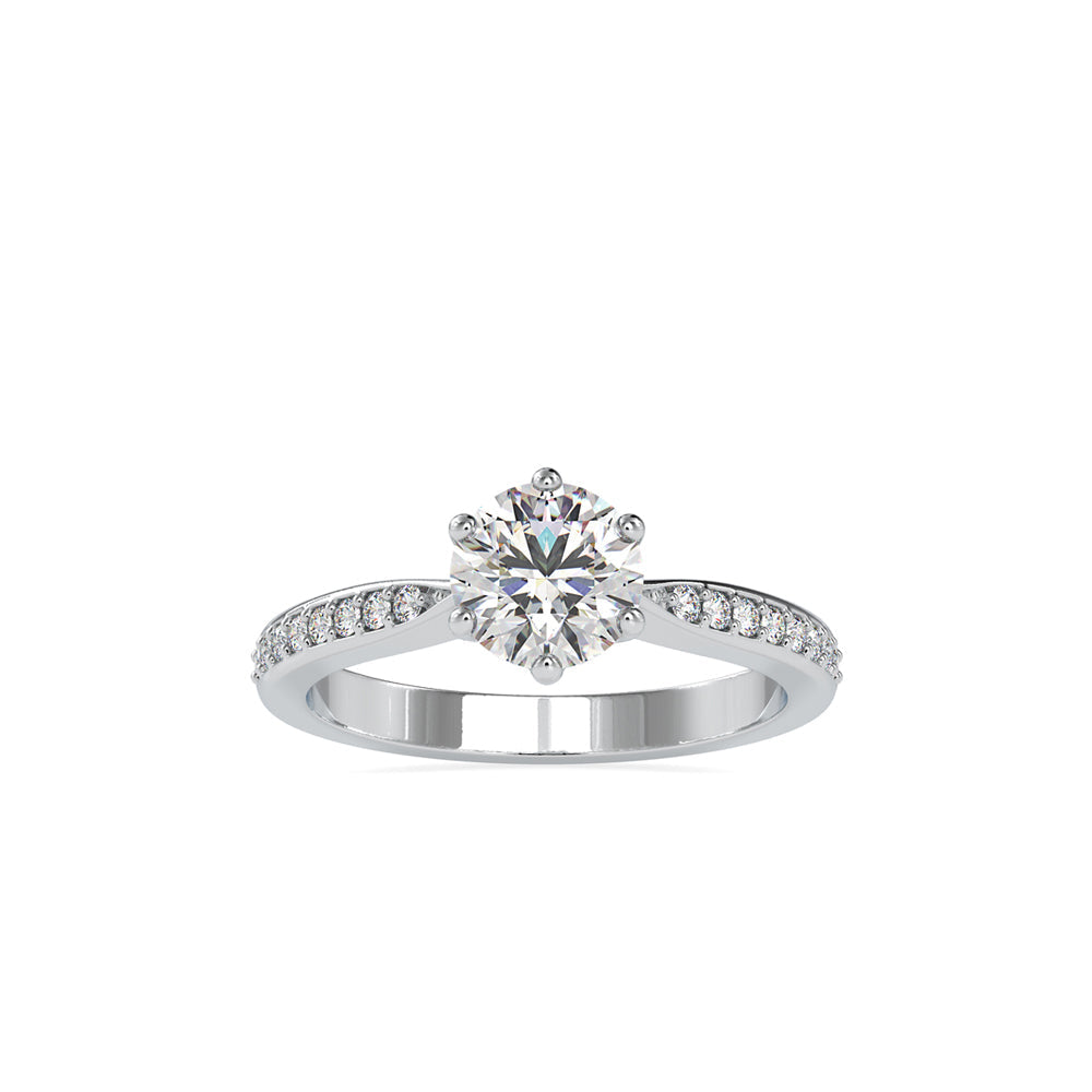 Palatial Stone Diamond Ring White gold