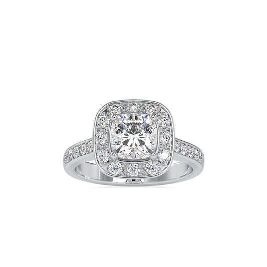 Cushion Majesty Diamond Ring Platinum