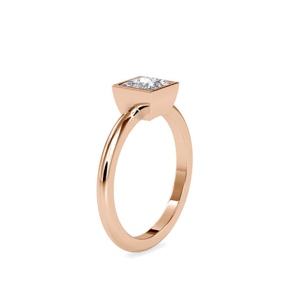 Faith Princess Stone Diamond Ring Rose gold