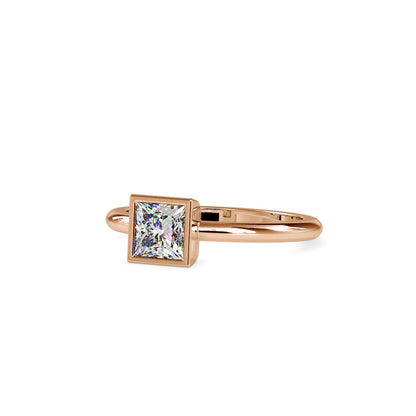 Faith Princess Stone Diamond Ring Rose gold