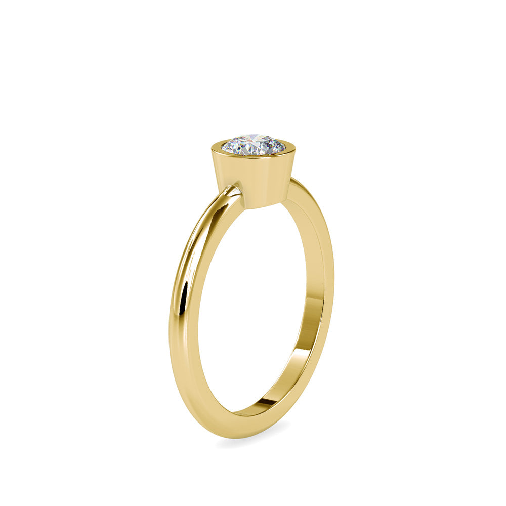 Brilliant Round Cut Diamond Engagement Ring Yellow gold