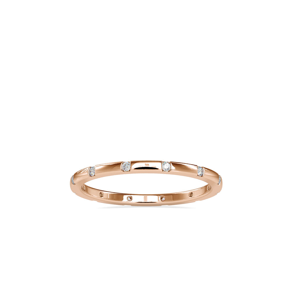 Annular Round Cut Diamond Ring Rose gold