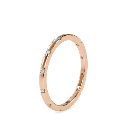 Annular Round Cut Diamond Ring Rose gold