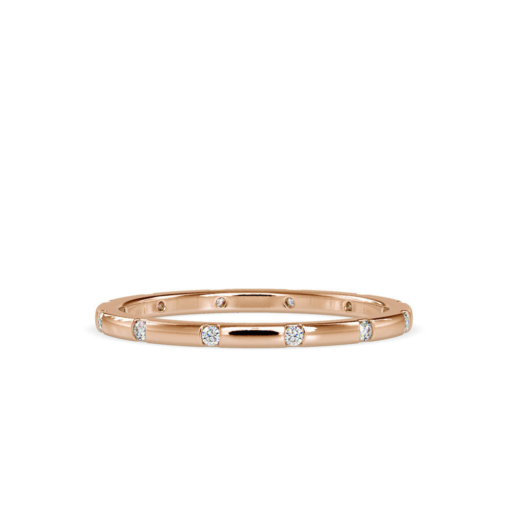 Annular Round Cut Diamond Ring Rose gold