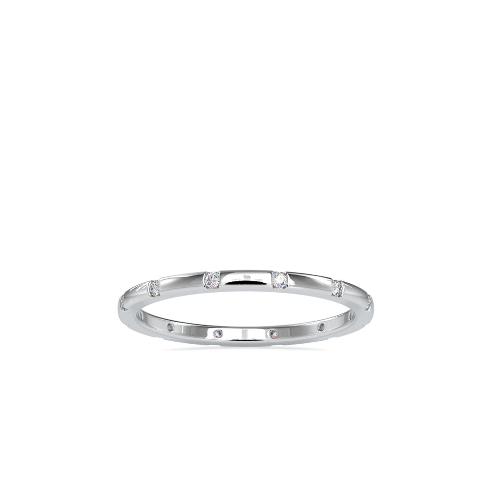 Annular Round Cut Diamond Ring White gold