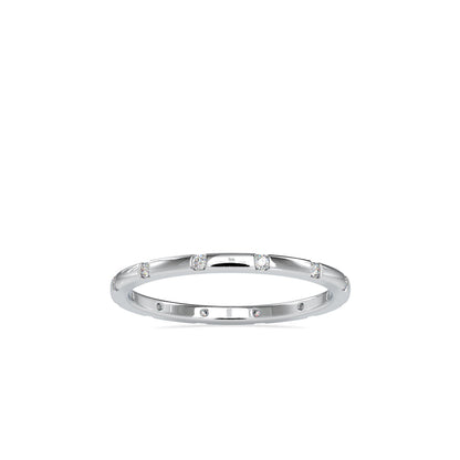 Annular Round Cut Diamond Ring White gold