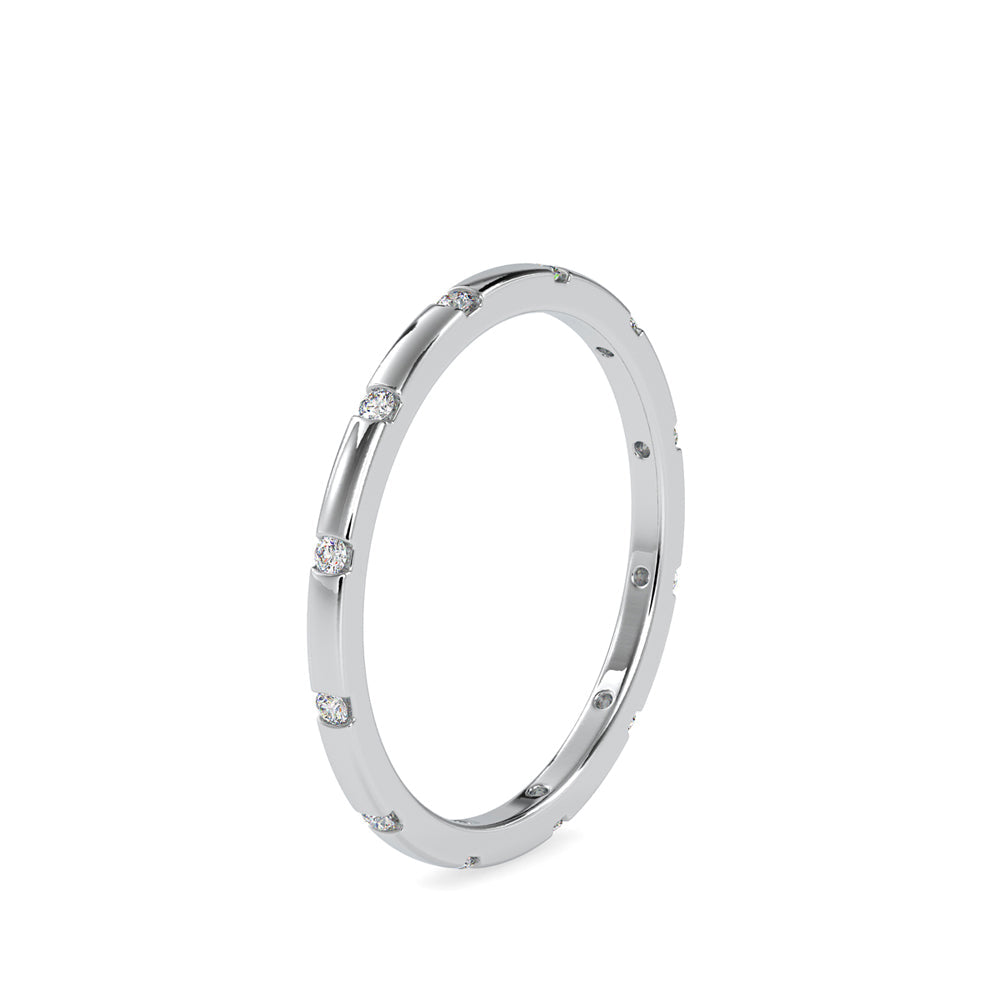 Annular Round Cut Diamond Ring Platinum