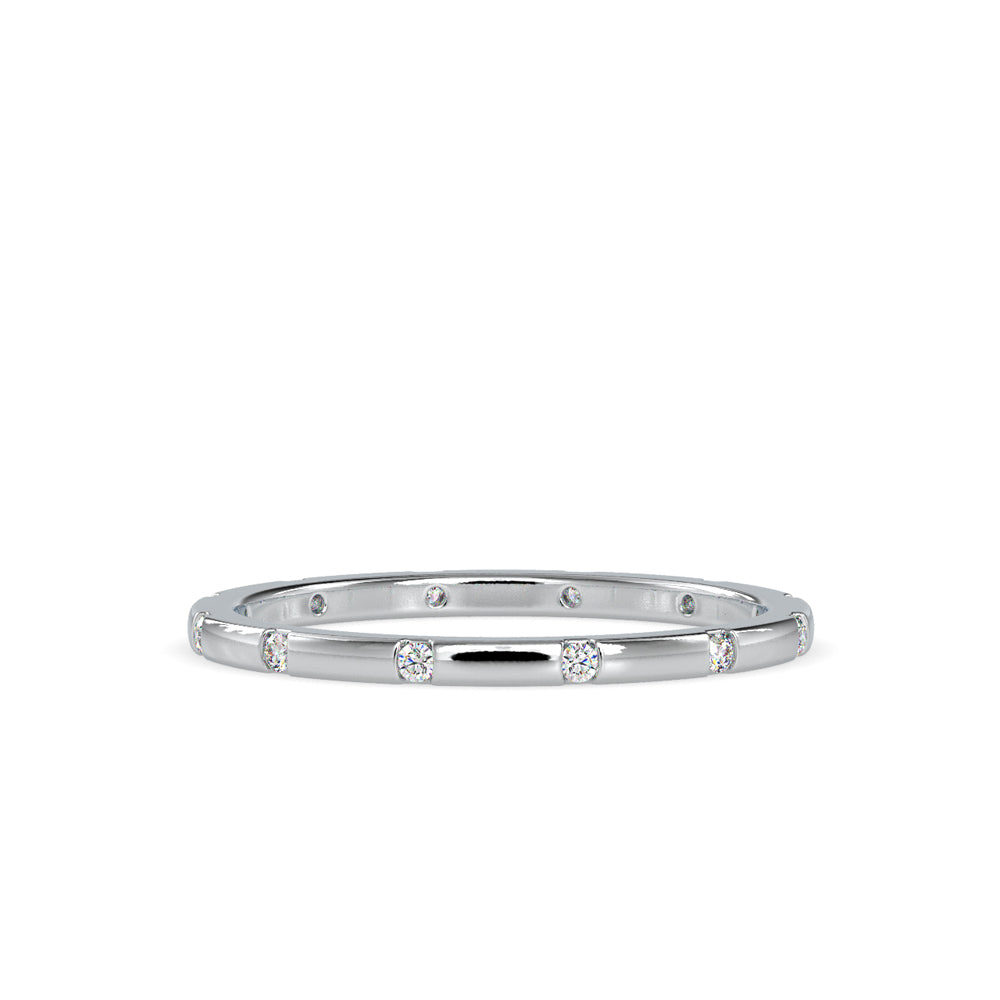 Annular Round Cut Diamond Ring White gold