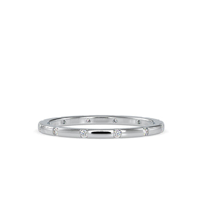 Annular Round Cut Diamond Ring White gold