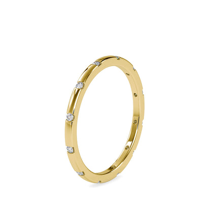 Annular Round Cut Diamond Ring Yellow gold