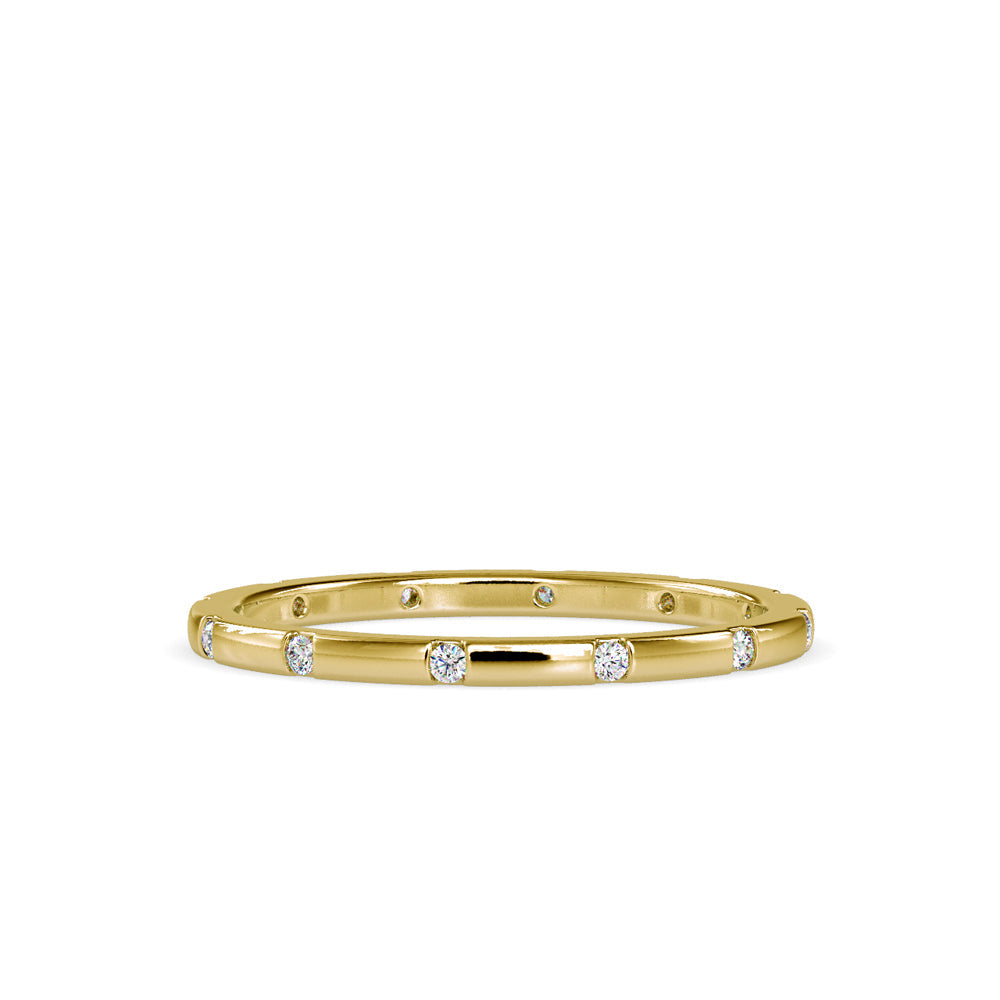 Annular Round Cut Diamond Ring Yellow gold