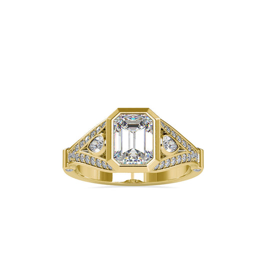 Dea Emerald Stone Diamond Ring Yellow gold