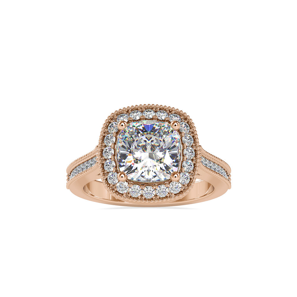 Hope Halo Stone Diamond Ring Rose gold