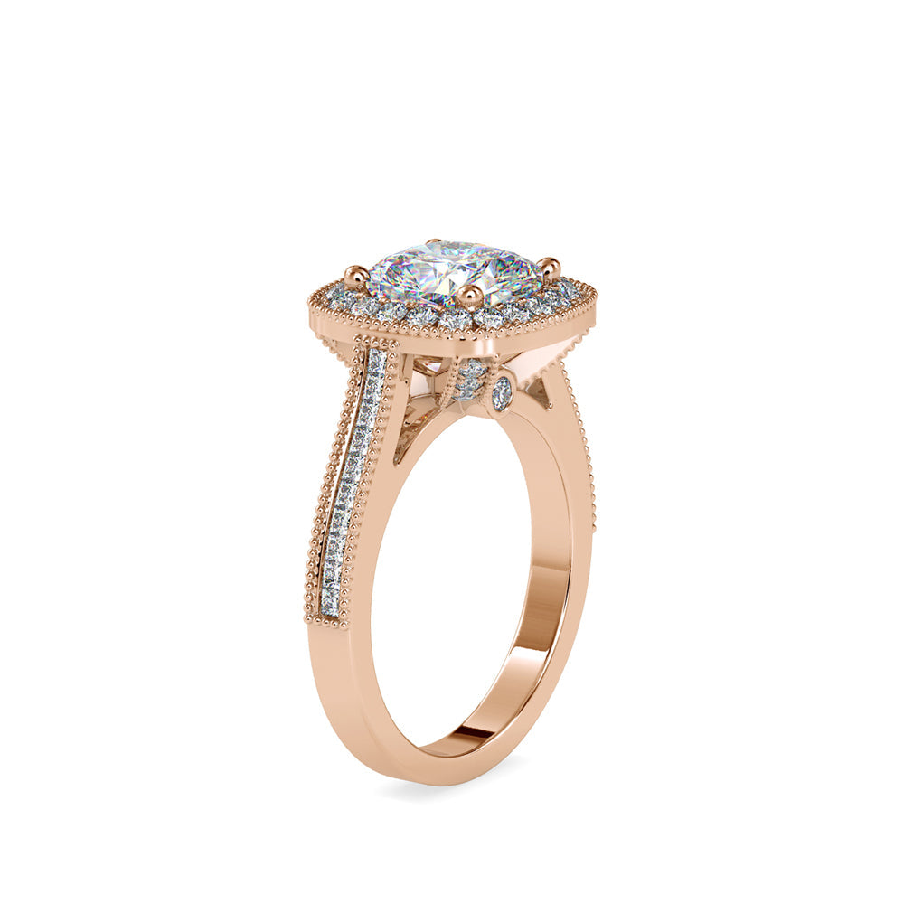 Hope Halo Stone Diamond Ring Rose gold