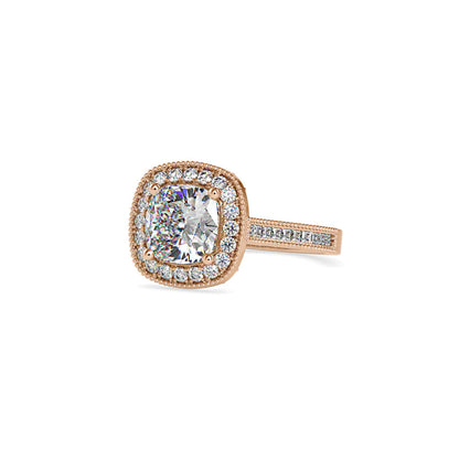 Hope Halo Stone Diamond Ring Rose gold