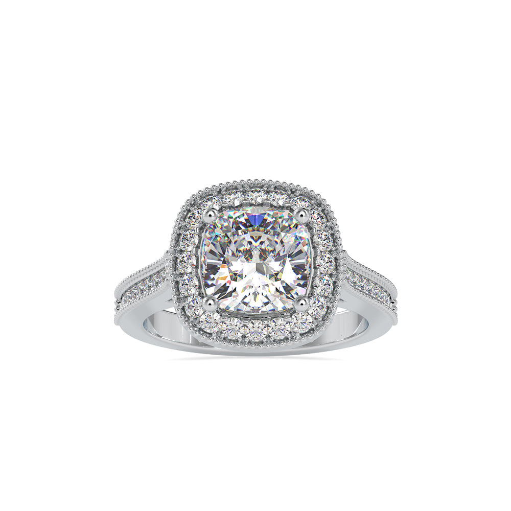 Hope Halo Stone Diamond Ring White gold