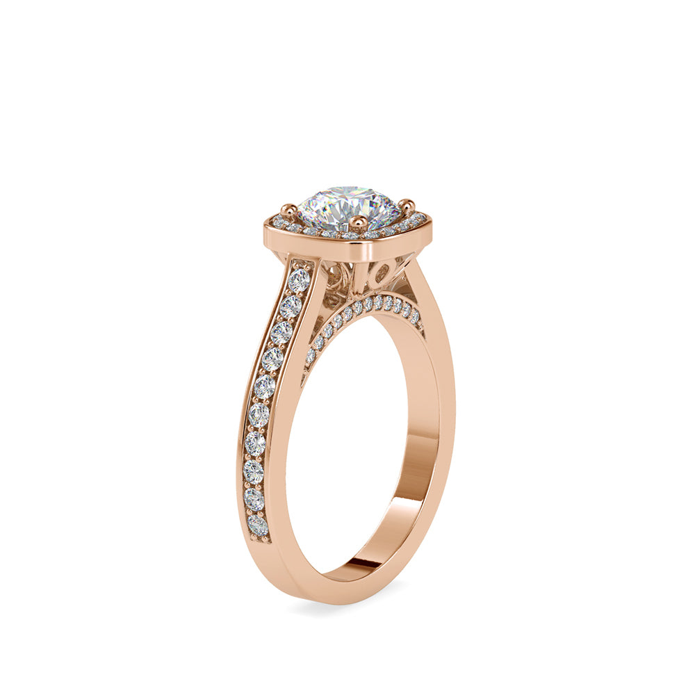 Ace Round Diamond Engagement Ring Rose gold