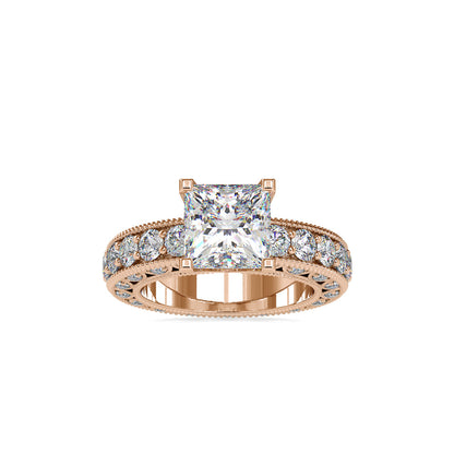 Vesta Stone Diamond Engagement Ring Rose gold