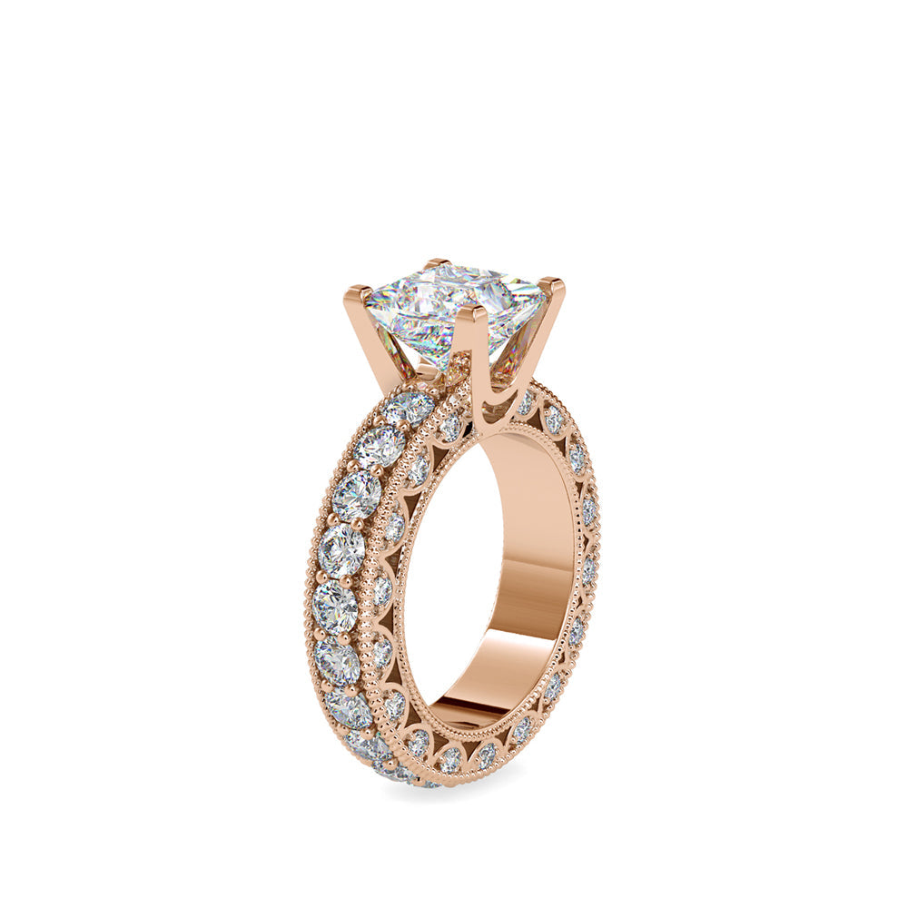 Vesta Stone Diamond Engagement Ring Rose gold