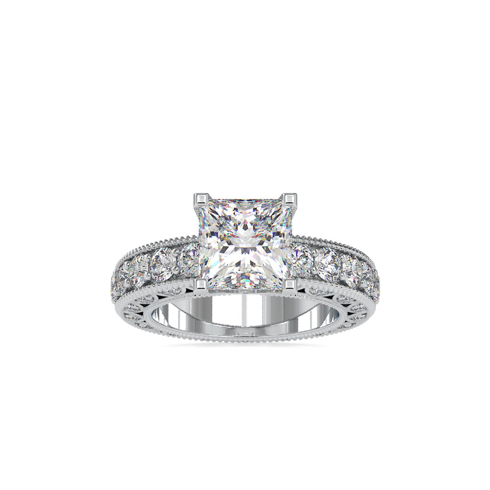 Vesta Stone Diamond Engagement Ring White gold