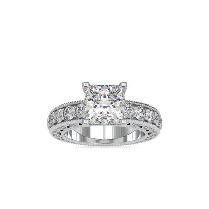 Vesta Stone Diamond Engagement Ring Platinum