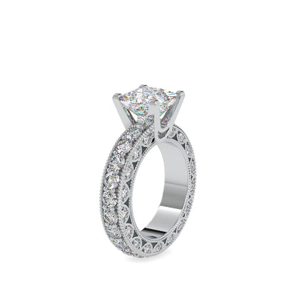 Vesta Stone Diamond Engagement Ring White gold