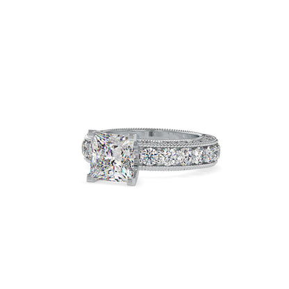 Vesta Stone Diamond Engagement Ring White gold