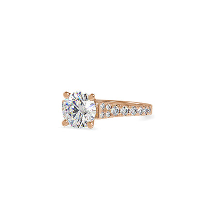 Prision Prong Round Diamond Ring Rose gold