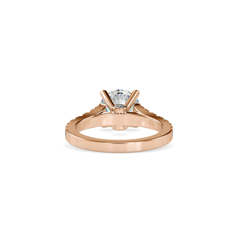 Prision Prong Round Diamond Ring Rose gold