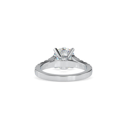 Prision Prong Round Diamond Ring White gold