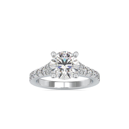 Prision Prong Round Diamond Ring Platinum