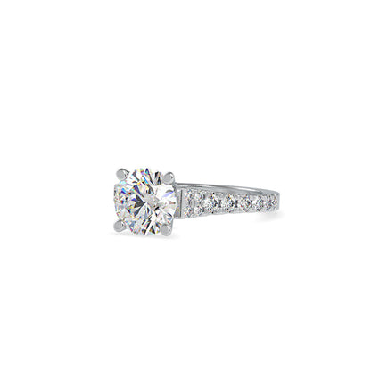 Prision Prong Round Diamond Ring Platinum