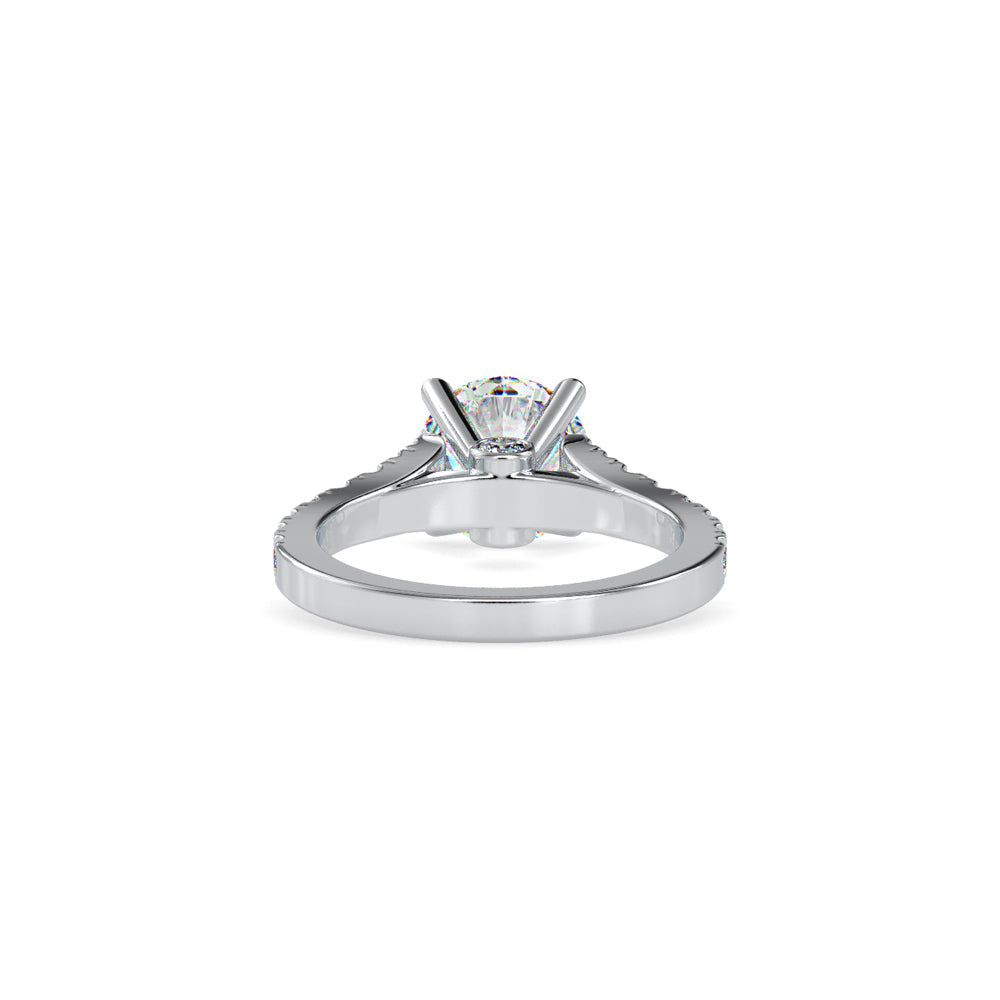 Prision Prong Round Diamond Ring Platinum