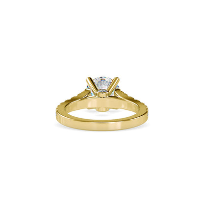 Prision Prong Round Diamond Ring Yellow gold