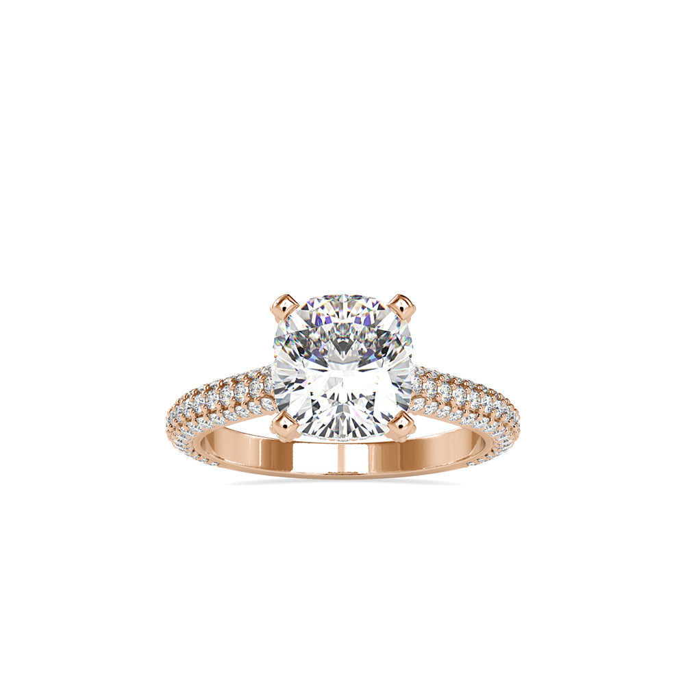 Minerva Cushion Stone Diamond Ring Rose gold