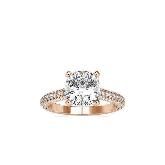 Minerva Cushion Stone Diamond Ring Rose gold