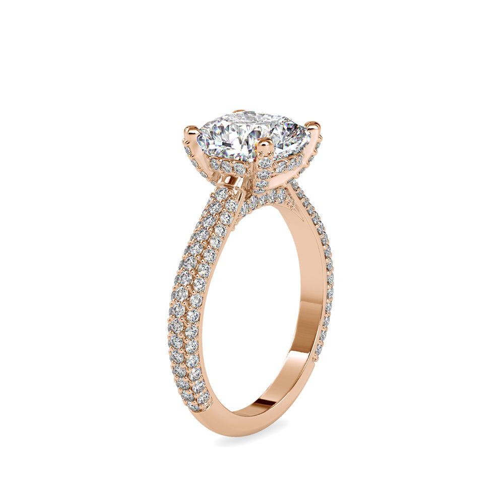 Minerva Cushion Stone Diamond Ring Rose gold