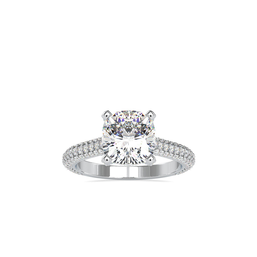 Minerva Cushion Stone Diamond Ring White gold