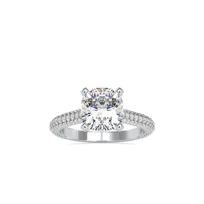 Minerva Cushion Stone Diamond Ring White gold