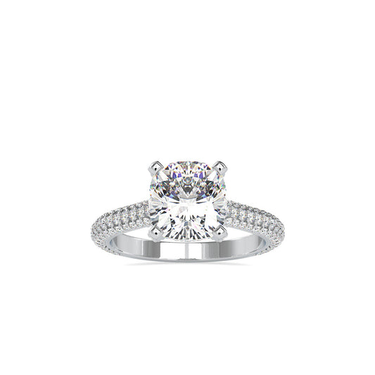 Minerva Cushion Stone Diamond Ring White gold