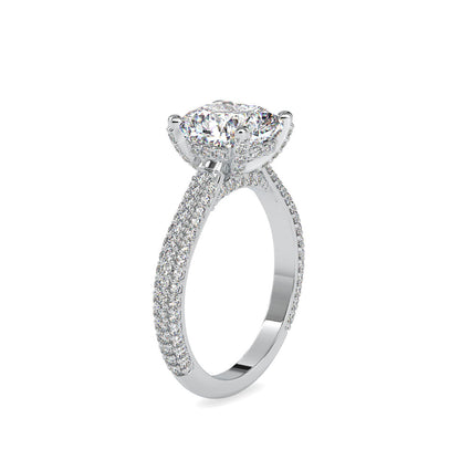 Minerva Cushion Stone Diamond Ring White gold