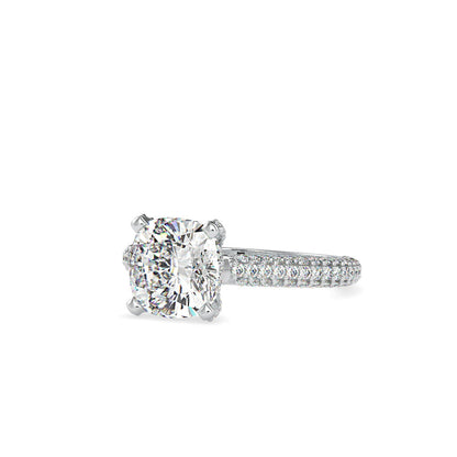 Minerva Cushion Stone Diamond Ring White gold