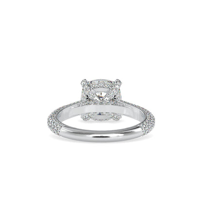 Minerva Cushion Stone Diamond Ring White gold